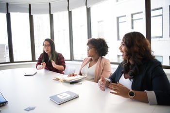 women at desk